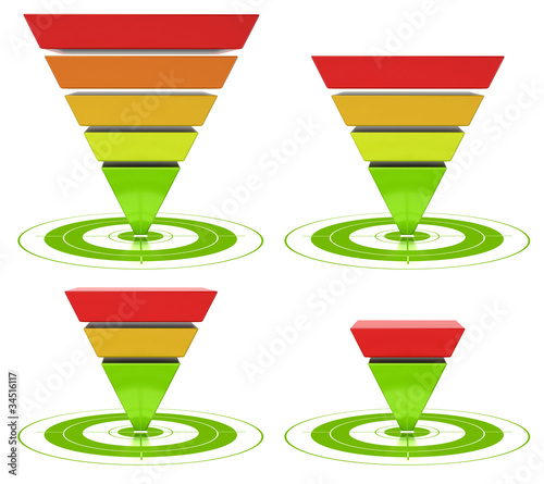 Illustration: inverted pyramid, marketing conversion funnel diagram inverted pyramid, marketing conversion funnel diagram