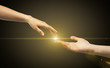male and female hands (palms) stretch to each other male and female hands (palms) stretch to each other