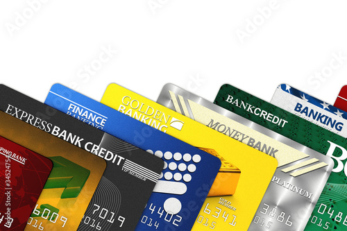 Illustration: Fake credit cards with clipping path Fake credit cards with clipping path