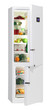 Two door white refrigerator with LCD isolated on white
