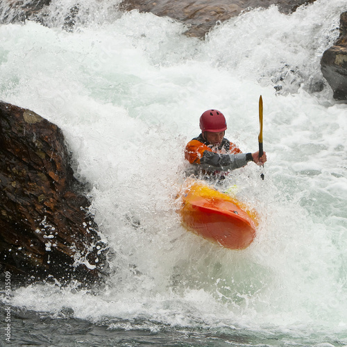 Photo: Kayaker in the waterfall Kayaker in the waterfall