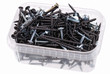 box of screws on white