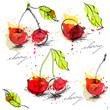 Seamless background with cherry