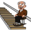 Senior auf dem Treppenlift