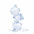 Blue vector ice cubes isolated on white background.