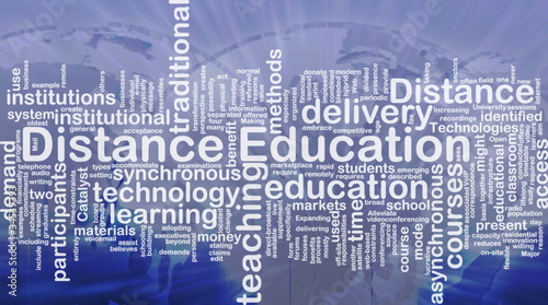 Illustration: Distance education background concept Distance education background concept