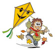 Illustration: Kid flying a Kite Kid flying a Kite