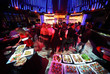 crowd of people relaxing in bar of night club