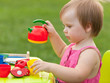 Tea party of a little girl Tea party of a little girl