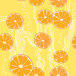 Seamless pattern: Oranges and bubbles (color) Seamless pattern: Oranges and bubbles (color)