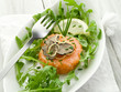 salmon tartare with truffle and arugula salad