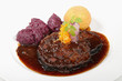 Foto: sauerbraten/schmorbraten,kartoffelknödel,rotkohl sauerbraten/schmorbraten,kartoffelknödel,rotkohl