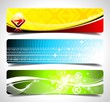 Three abstract vector banner background