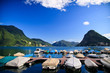 Lugano city pier,  lake Lugano