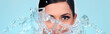 woman's face with splash water