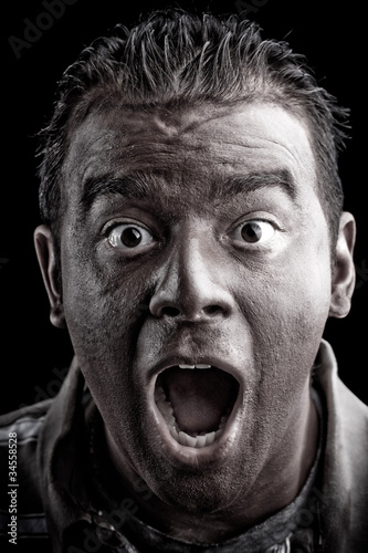 Photo: Scared Man Screaming Scared Man Screaming