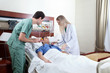 Doctor examining patient