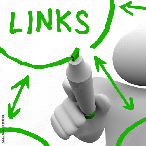 Illustration: Links Connected in Network Drawn on White Board Links Connected in Network Drawn on White Board