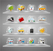 Cute travel icons collection,Transparent glass button Cute travel icons collection,Transparent glass button