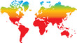 world map in rainbow colors