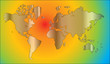 world map in rainbow colors