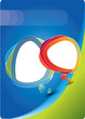 Abstract vector cover composition with speech bubbles