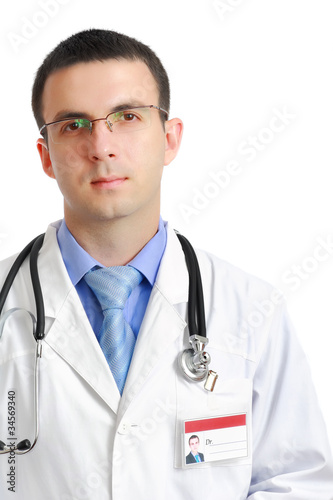 Photo: Portrait of medical doctor with phonendoscope. Portrait of medical doctor with phonendoscope.