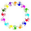 Round colorful hand frame