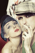 men and women in retro style