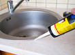 Sink and silicone sealant Sink and silicone sealant