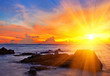 Tropical colorful sunset.