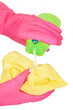 gloved hands