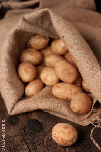Photo: Potatoes in sack Potatoes in sack