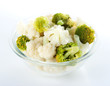 Steamed cauliflower and broccoli