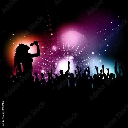 Vektor: Female singer performing Female singer performing