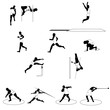 Set of athletic silhouettes - track and field