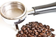 Coffee beans in coffee maker filter Coffee beans in coffee maker filter