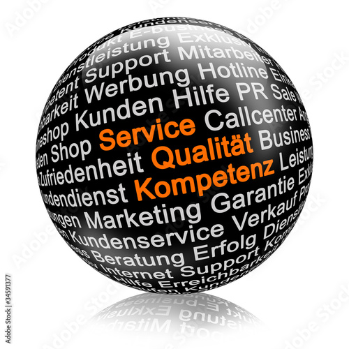 Illustration: Service, Qualität, Kompetenz schwarz Service, Qualität, Kompetenz schwarz