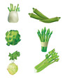 Set of green vegetables Set of green vegetables