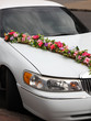 Wedding car decorated with flowers
