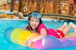 Smiling Girl on Water Raft