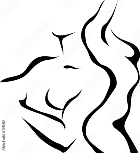 Vector: Abstract sketch of couple Abstract sketch of couple