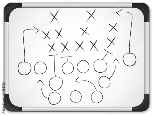 Vector: Vector - Teamwork Football Game Plan Strategy on Whiteboard Vector - Teamwork Football Game Plan Strategy on Whiteboard