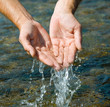 hands in water