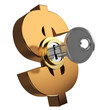 key locked dollar symbol