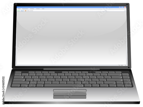 Vektor: Laptop mit Internet Website Laptop mit Internet Website