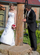 Hochzeitsaufnahme am Brunnen