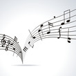 Vector: Music notes on staves. Vector music background. Music notes on staves. Vector music background.