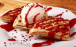 sweet pancakes with creem and ice cream