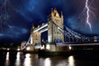 Tower Bridge in storm, London, UK Tower Bridge in storm, London, UK